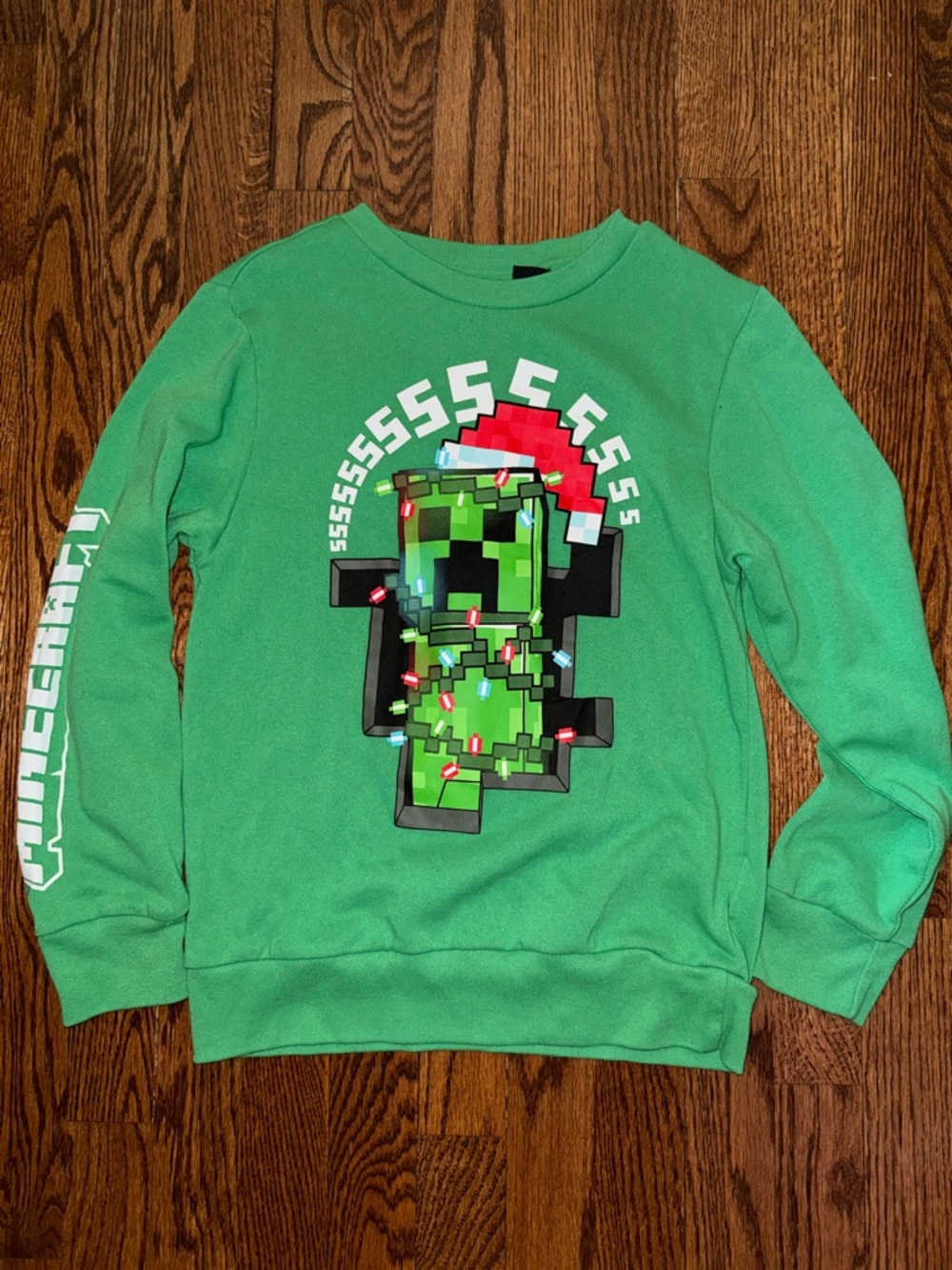 MAD Engine Green Minecraft Creeper Holiday Sweatshirt